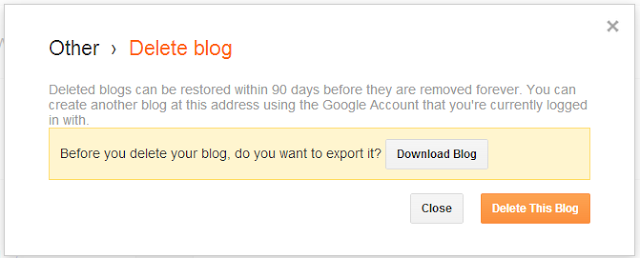 Backup And Delete Blogger Blog