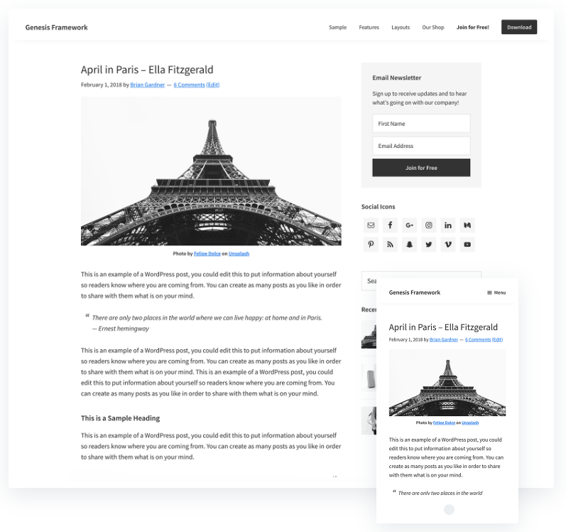 Genesis Framework - best premium wordpress themes
