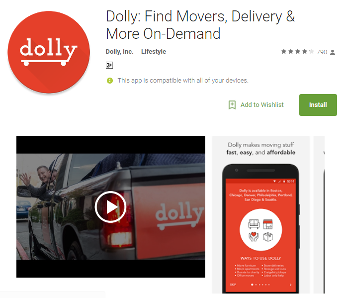 Dolly find movers delivery more on demand app