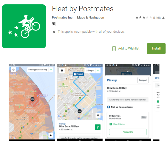 Fleet by postmates app