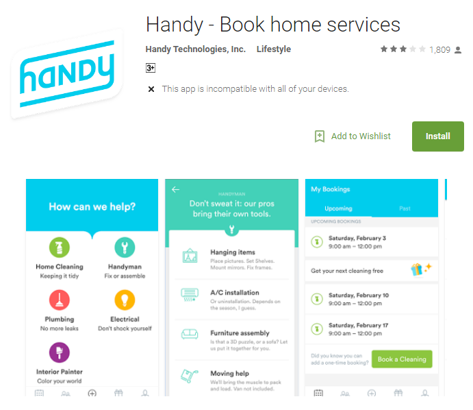 Handy book home services app