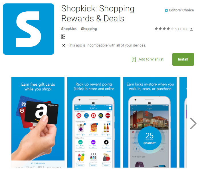 Shopkick free gift cards shop rewards deals app