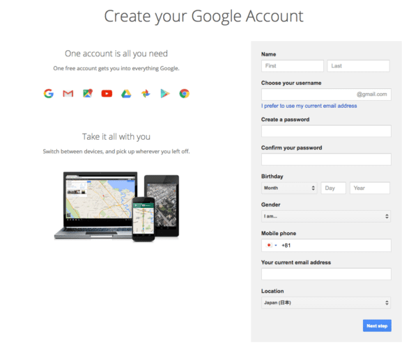 Creating a Google Account